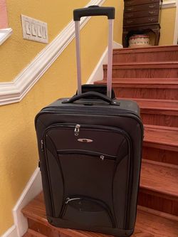Black Soft-Shell Rolling Carry-On Luggage