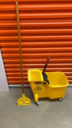 Commercial Side Press Wringer Floor Cleaning Mop Bucket on Wheels