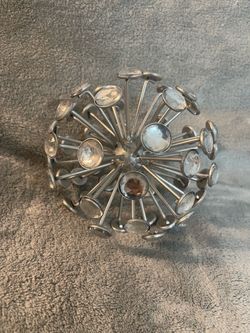 Silver Metal Sputnik Decorative Ball with Gems