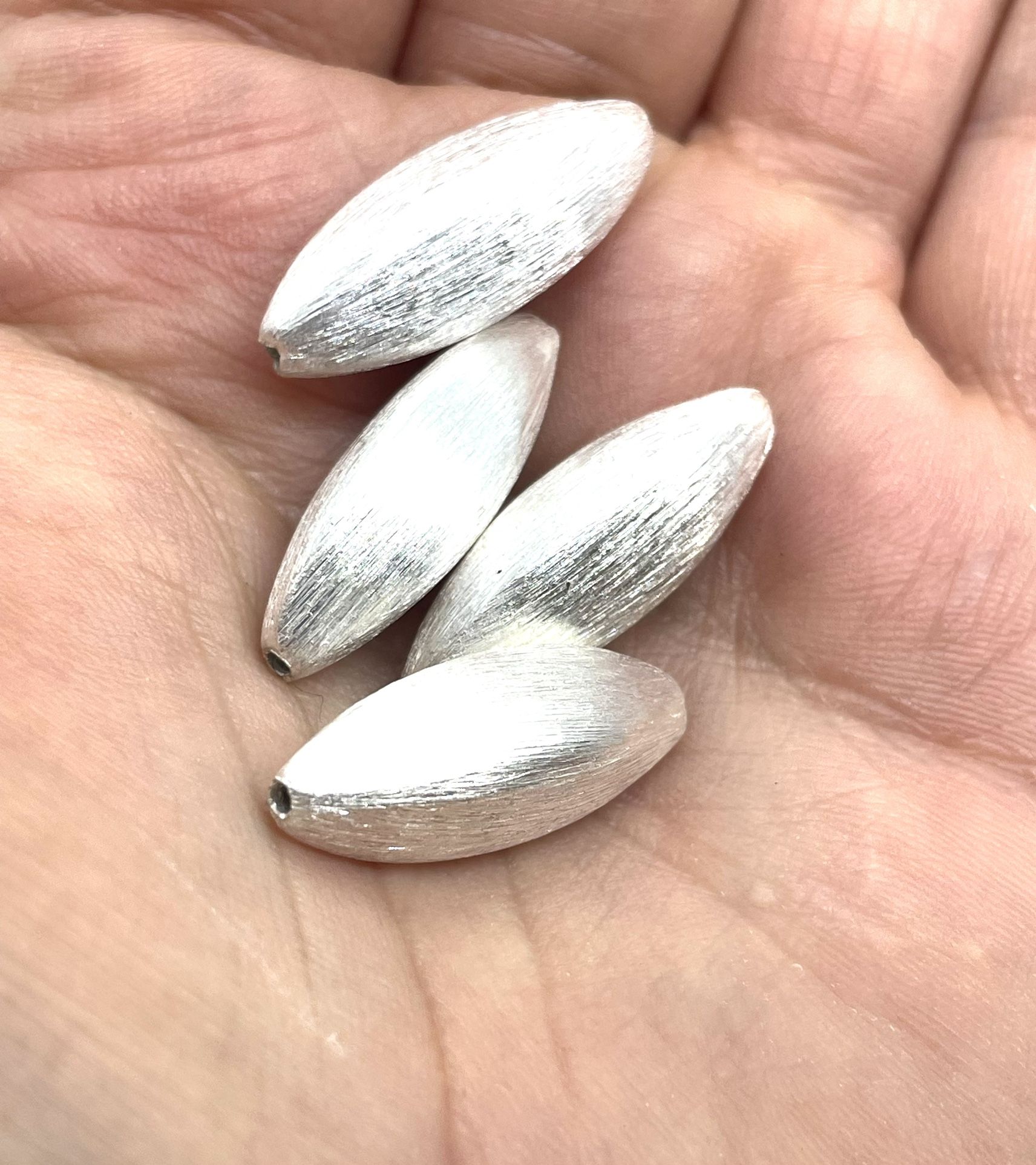 Beads: 6 Sterling Textured 26mm Beads