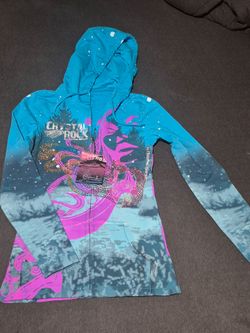 NEW Y2K 2000's Crystal Rock by Christian Audigier hoodie
