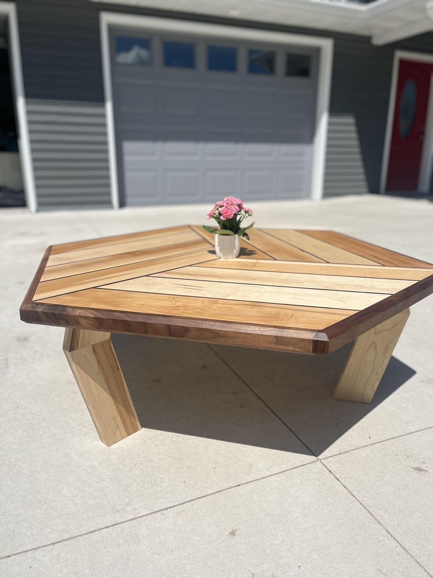 Handcrafted Modern Hexagon Coffee Table