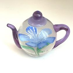 Sweet Blown Glass Floral Teapot