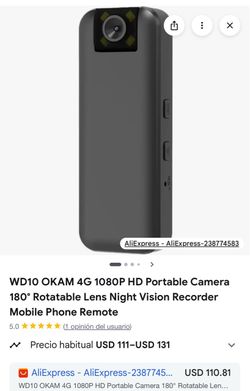 Portable Camera 180° Rotatable Lens Night Vision Recorder Mobile Phone Remote
