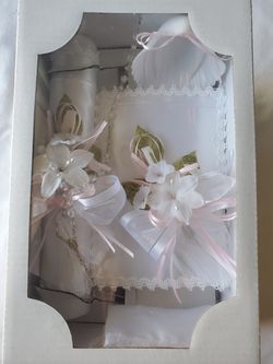 Baptism Candle Blue and Pink/ Vela para Bautizo