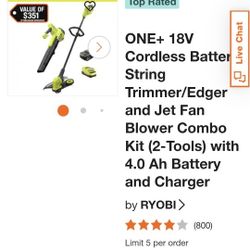 Ryobi Trimmer and Blower Set 
