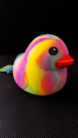 Sunny Days Pastel Rainbow Jumbo Duck Squeezy Squishy Toy NEW