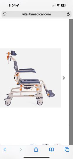 SB3T Roll-In ShowerBuddy with Tilt Rolling shower-commode chair featuring a 30-degree tilt
