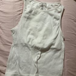 White muscle shirt with built in bra