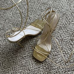 Gold SHEIN Strap Up Heels