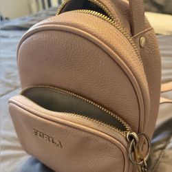 Light Pink Women's Mini Leather Backpack FURLA