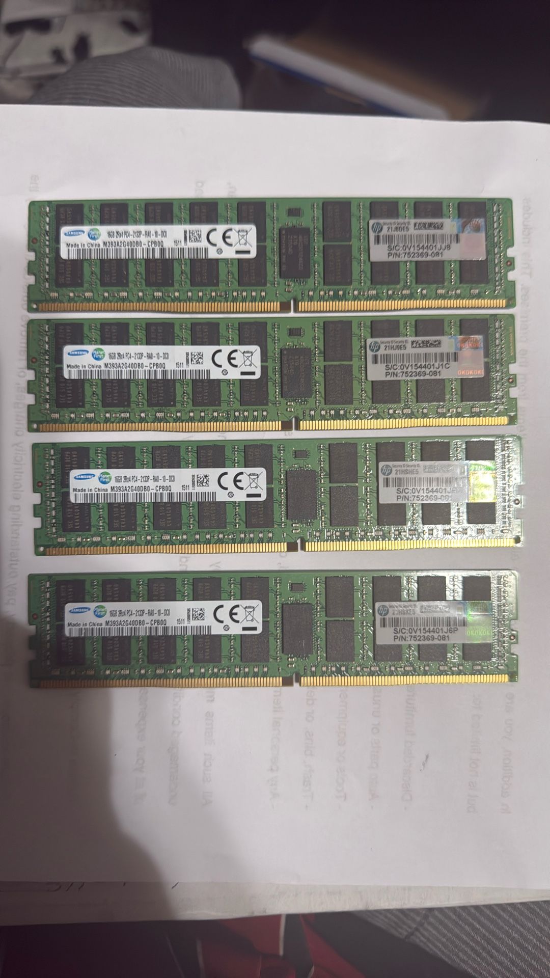 64 GB (4x16) ECC Memory