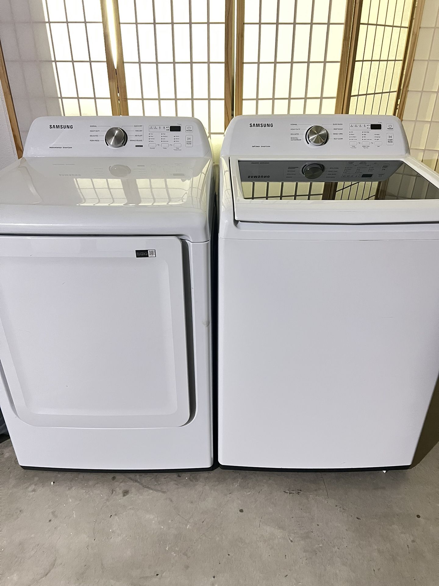 Samsung washer and gas dryer set