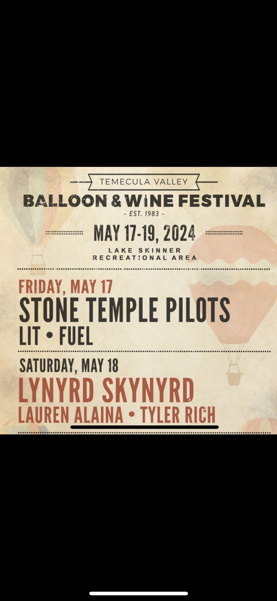Lynyrd Skynyrd Tickets Temecula Balloon And Wine Festival