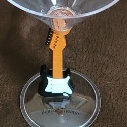 BEACON THEATER SOUVENIR GUITAR PLASTIC MARTINI GLASS