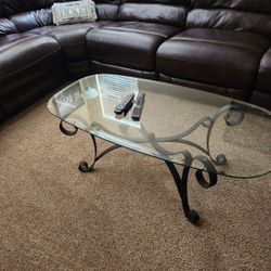 Glass Coffee Table And End Table 