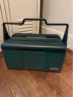 Vintage Stanley Green Hard Plastic Insulated Lunchbox Cooler