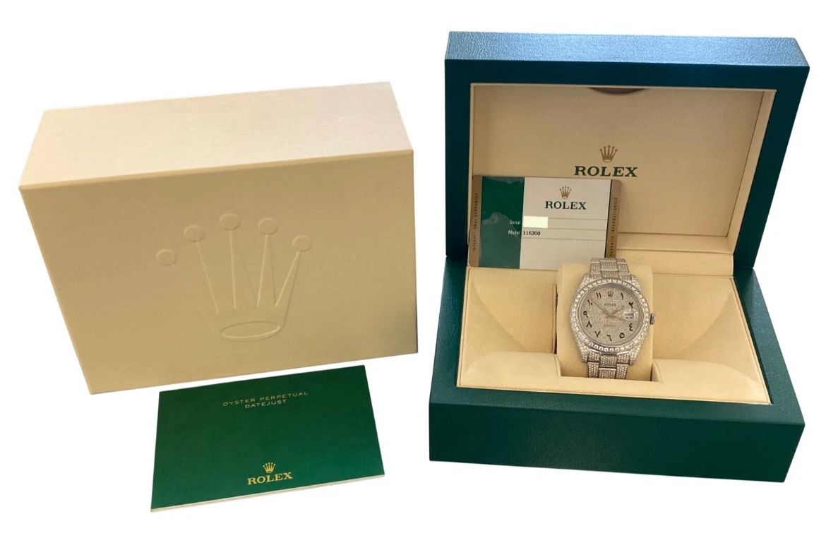 Men's Rolex Datejust II 116300 Stainless Steel 41mm Custom 23ct Diamond Watch!