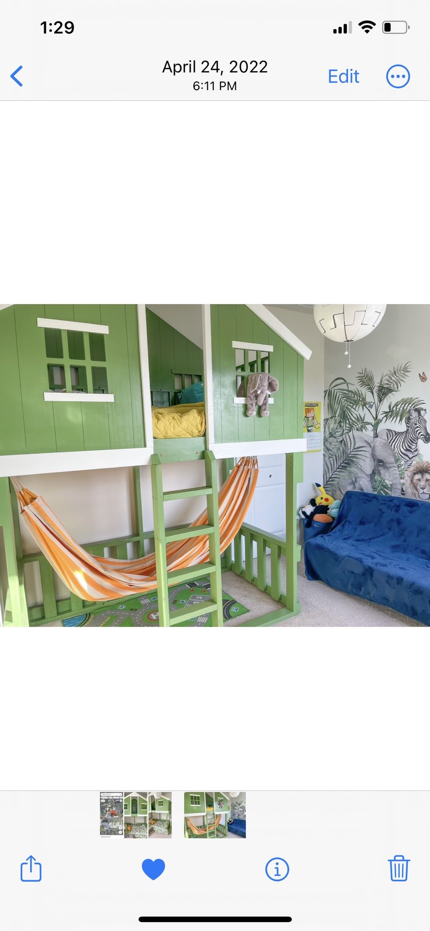 Pottery Barn Kids Treehouse Loft Bed tree bunk bed green
