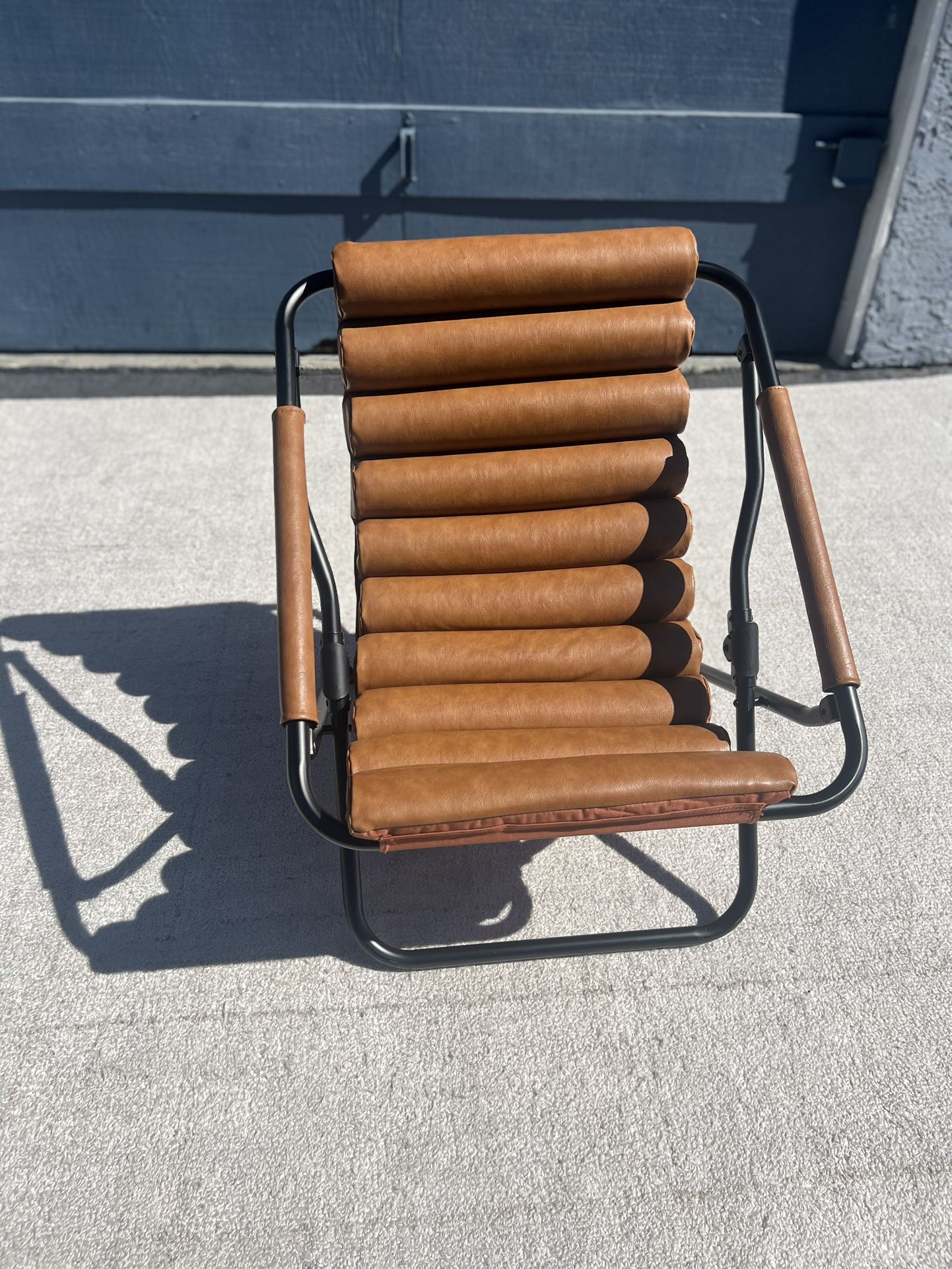 Faux Leather Folding Lounge Chair β $40