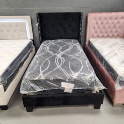 Twin Platform Bed Frame With Mattress 