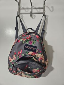 Jansport Grey Floral Mini Backpack