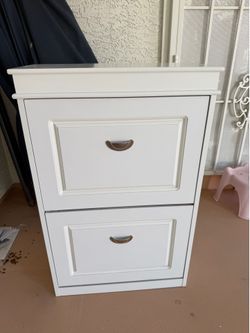 White 2-Drawer Shoe Storage Cabinet IKEA
