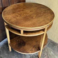 Antique round wooden table.