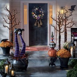 Grand In Road Spooky Lit Halloween Trees QTY-6-NEED REWIRE