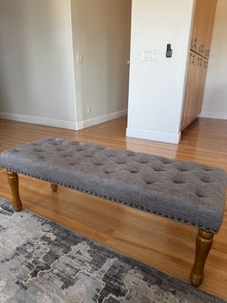 Tufted New Gray Bench