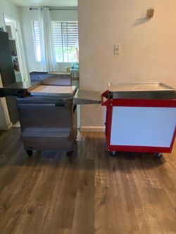 Hot dog cart and prep cart