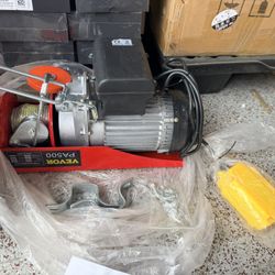 Electric Hoist Lifting Capacity w/Steel Hook and Remote Control for Warehouse, Construction