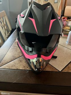 Motocross Off-Road Helmet Black and Pink