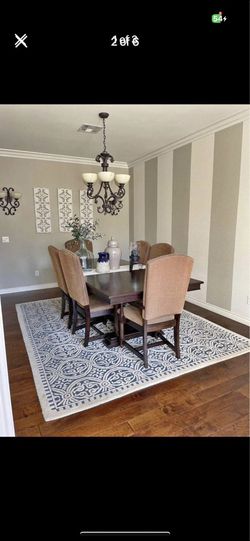 Large Brown Dining Table With 6 Chairs