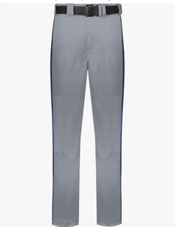 Russell Athletic Men's Baseball/Softball Pants Gray with Navy Piping Size L