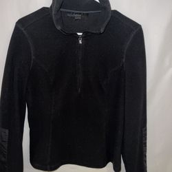 Ladies Womens Large Express black fleece quarter zip sweatshirt 