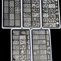 5pcs Nail Stamping Plates  Scraper Lace Flower Pattern
