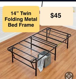 Twin  14”  Folding Metal Frame, Mattress Not Included