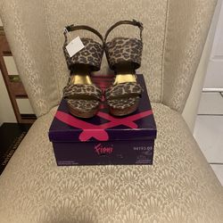 New Leopard Print Wedges Size 5