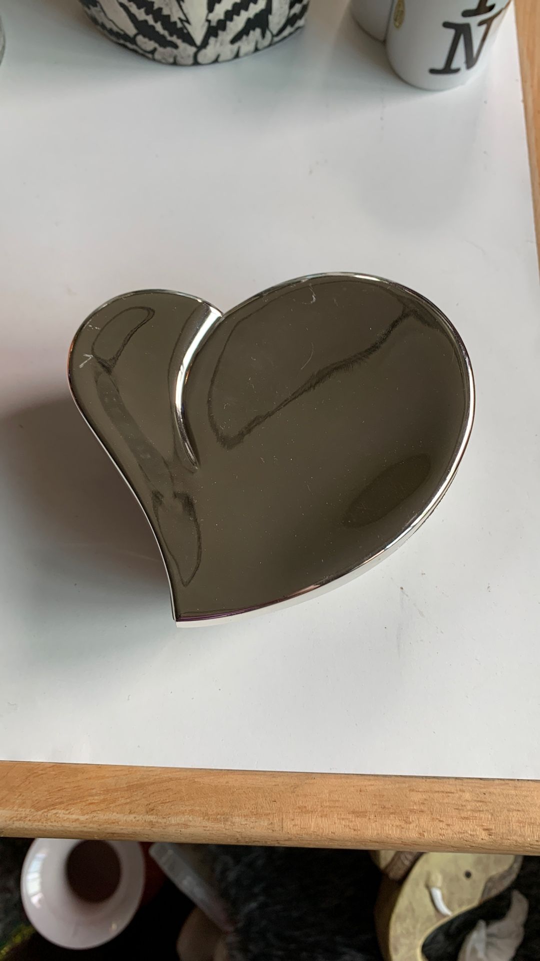 Vintage Silver Heart Box Valentine Gift, Heart Shape Jewelry Box, Trinket Box, 