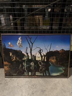 Salvador dali   Swans reflecting  elephants portrait