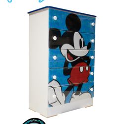 Mickey Mouse Five Drawer Wooden Assembled Dresser