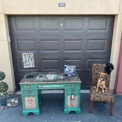 Teal Western Desk