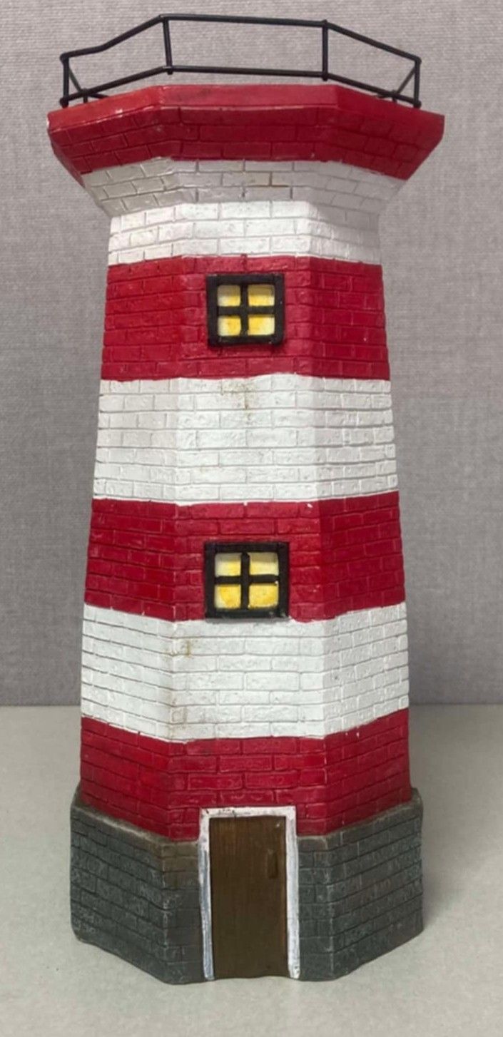12-in hard ceramic lighthouse statue