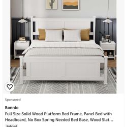 White Wooden Bed Frame