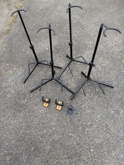 Guitar stands and guitar hangers