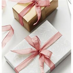 joycraft 3/4 in Rose Gold Gift Wrapping Ribbon - 50 Yds Sheer Chiffon Organza Handmade Ribbon for Wedding, Birthday, Baby Shower, Holidays, Anniversar