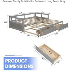 Extendable Daybed with Trundle with storage