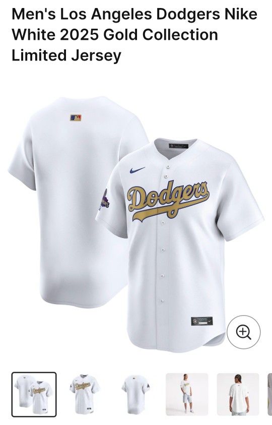 Men's Los Angeles Dodgers Nike White 2025 Gold Collection Limited Jersey