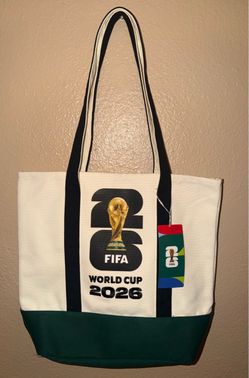 OFFICIAL LICENSED FIFA WORLD CUP 2026 GOLD LOGO HEAVY DUTY CANVAS TOTE BAG NEW